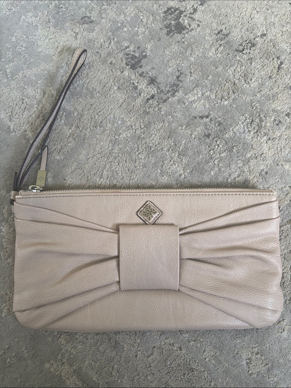 Vera Wang Bow-Accent Wristlet in Light Taupe